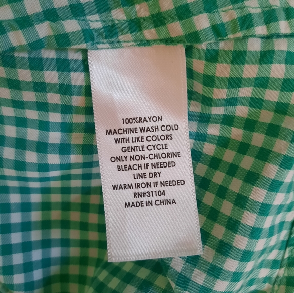 Crown & Ivy gingham peasant top blouse XL *D5 - Picture 2 of 6